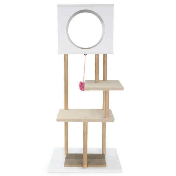 Multi-Level Cat Tree Tower with Dual-Door Condo – Activity Center with Scratching Pads & Anti-Tipping Kit for Indoor Cats