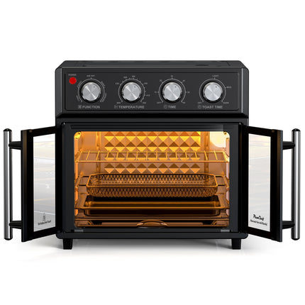 XXL 28L Air Fryer Toaster Oven – French Door Design – 1700W Convection Oven for Pizza, Roast, Toast & Grill – Fits 12" Pizza