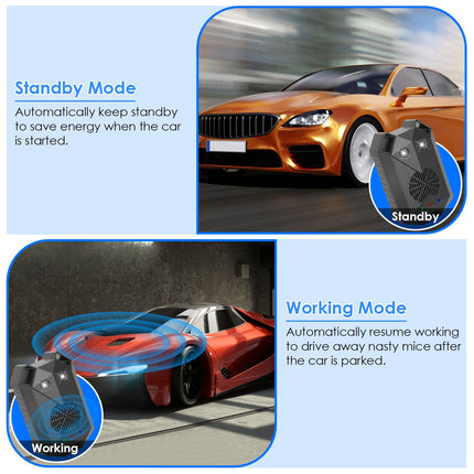 Ultrasonic Under-Hood Rodent Repeller 2-Pack – Triple-Powered Vehicle Defense & Pest Deterrent for Cars, Garages & Attics