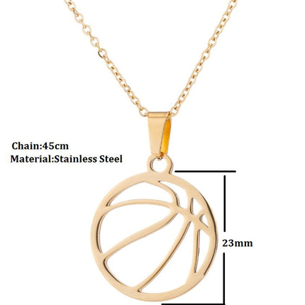Stainless Steel Volleyball Pendant Necklace – Durable & Hypoallergenic Sports Jewelry – Perfect Gift for Volleyball Players & Enthusiasts
