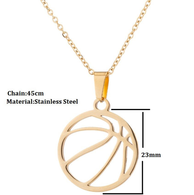 Stainless Steel Volleyball Pendant Necklace – Durable & Hypoallergenic Sports Jewelry – Perfect Gift for Volleyball Players & Enthusiasts