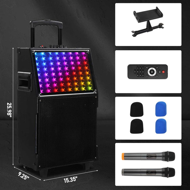 60W LED Spectrum Sound Bar – 12-inch RGB Light Bluetooth Speaker – Music Sync Desktop Light Bar with Remote Control for Gaming & Parties