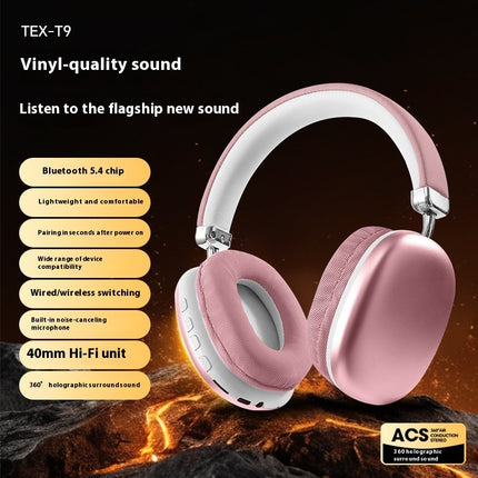 T9 Wireless Bluetooth Headphones – Hi-Fi Stereo Over-Ear Headset – Deep Bass & Noise Isolation with Built-in Mic – Soft Cushion Comfort for Gaming, Music & Travel