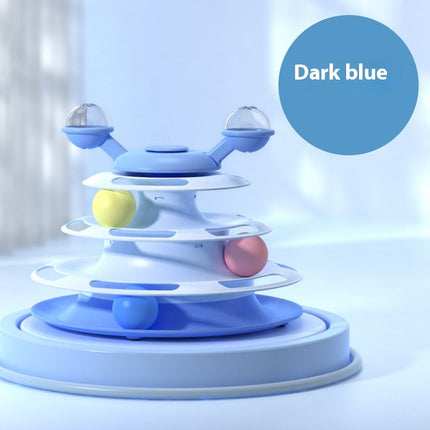 4-Level Cat Toy Tower – Interactive Track Roller with Spinning Balls – Mental Stimulating Puzzle for Indoor Cats & Kittens