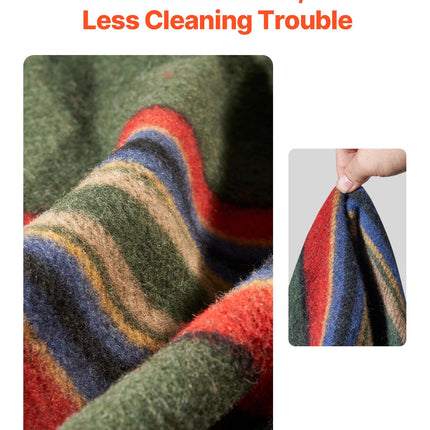 Heavyweight Wool Blend Camping Blanket – Large Warm Outdoor Throw for Campfires, Hiking & Travel