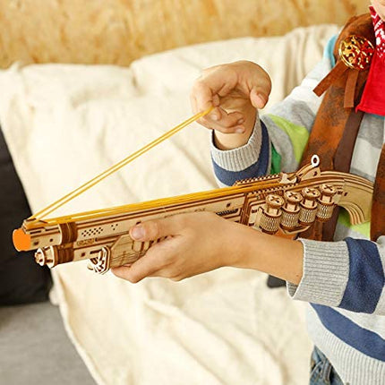 Robotime DIY Mechanical Gun Model Building Kit – Functional 3D Wooden Puzzle – Creative Birthday Gift for Boys, Teens & Hobbyists