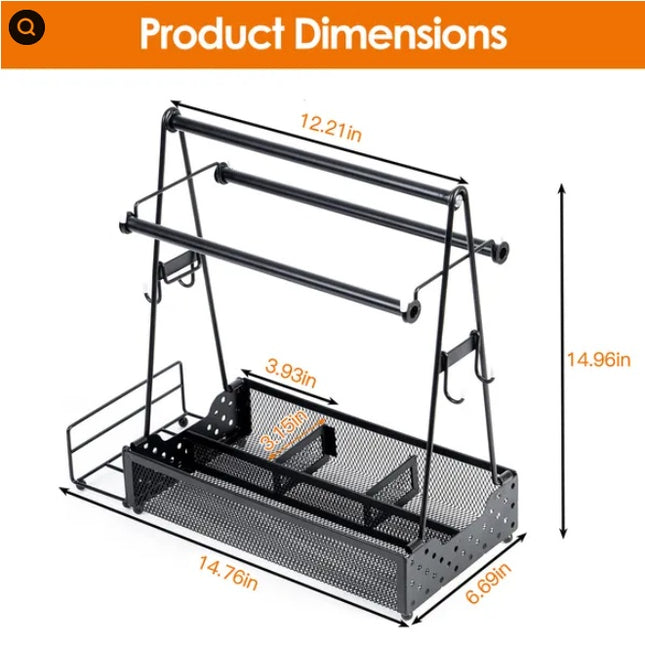 The Ultimate BBQ Party Caddy – Heavy-Duty Metal Picnic Organizer for Sauces, Cutlery & Napkins