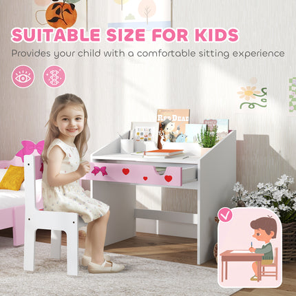 Sleek & Sturdy Kids' Writing Desk – Large Surface Student Workstation with Bookshelf – Premium Junior Study Table for Bedrooms