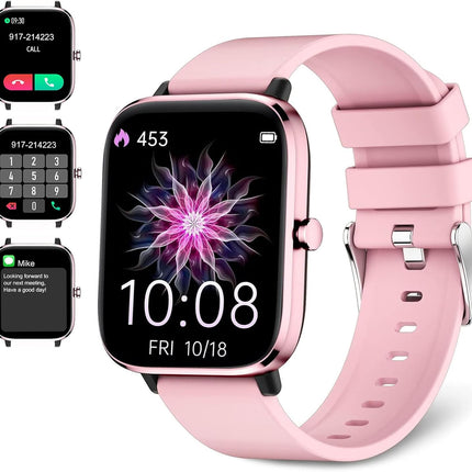 Elegant Women's Smartwatch – Bluetooth Call & Heart Rate Monitor – Luxury Metal Band Fitness Tracker with Diamond-Cut Detail – iOS & Android