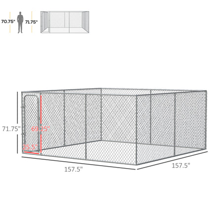 Heavy Duty Outdoor Dog Kennel – Large Metal Pet Playpen with Waterproof Roof Cover – Secure Outside Dog Exercise Pen