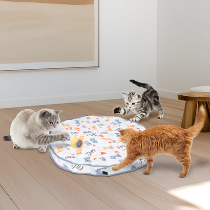 Smart Interactive Cat Ball Toy – Rechargeable Motion-Activated Rolling Ball with Pouch – Hide-and-Seek Mouse Catching Game for Indoor Cats