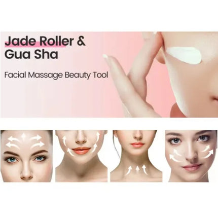 Ultimate Facial Sculpting Duo – Gua Sha Scraping Tool & Anti-Wrinkle Face Roller