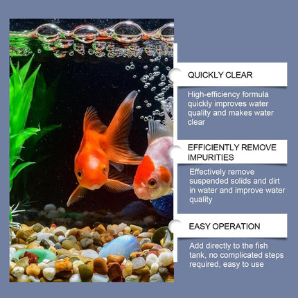 Yebang Professional Aquarium Water Clarifier – Rapid Cloudiness Remover for Crystal Clear Fish Tanks – Safe for All Fish & Plants