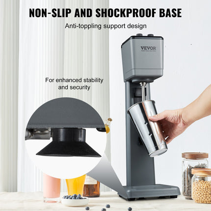 375W Commercial Milkshake Maker – Single-Head Electric Drink Mixer – 3-Speed Professional Milkshake Blender with 27.7oz Stainless Steel Cup