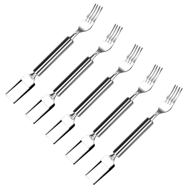 5pcs Summer Party Pack: Watermelon Slicer Fork Set – Fast & Clean Fruit Cutting Gadget