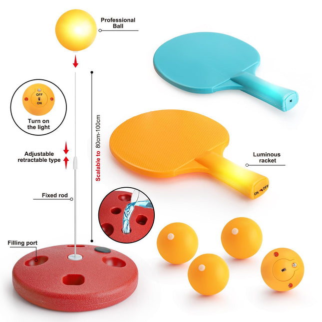 Glowing LED Ping Pong Set – Luminous Night Game Kit with Flashing Paddles & Balls – High-Visibility Table Tennis Set for Parties & Family Fun
