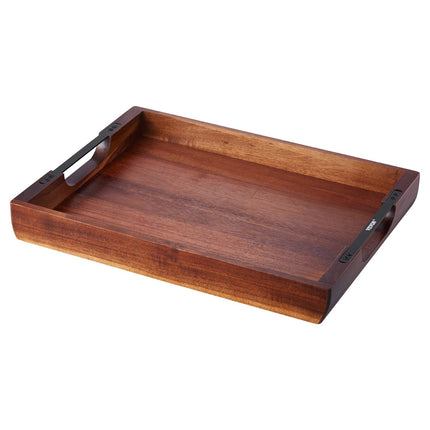 17" Acacia Wood Breakfast Tray – Large Serving Tray with Handles for Bed, Sofa & Coffee Table