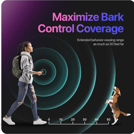 Professional 3-Emitter Dog Bark Deterrent – High-Power Ultrasonic Training Tool – 50ft Range Anti-Bark Device – 100% Safe & Humane Stop Barking Silencer
