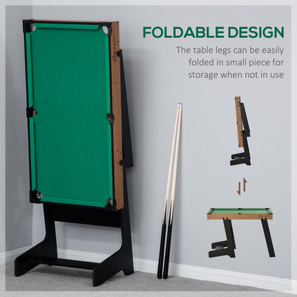 55" Portable Folding Billiard Table – Full Set with Cues, Balls & Rack – Space-Saving Pool Table for Home, Office & Game Room