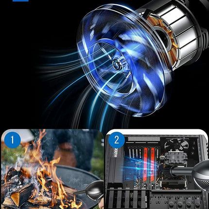3-in-1 Cordless Air Duster & Vacuum – Portable Electric Air Blower for Computer Cleaning – Rechargeable Dust Blower for Car, Home & Pet Hair