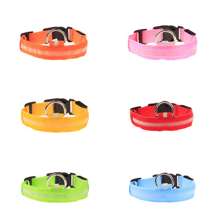 Ultra-Bright LED Glowing Dog Collar – USB Rechargeable Optical Fiber Pet Safety Collar – High-Visibility Night Walking Gear