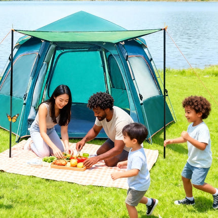 4-6 Person Instant Pop-Up Camping Tent – Automatic Quick Opening Family Tent – Waterproof & Windproof Outdoor Shelter for Hiking & Beach