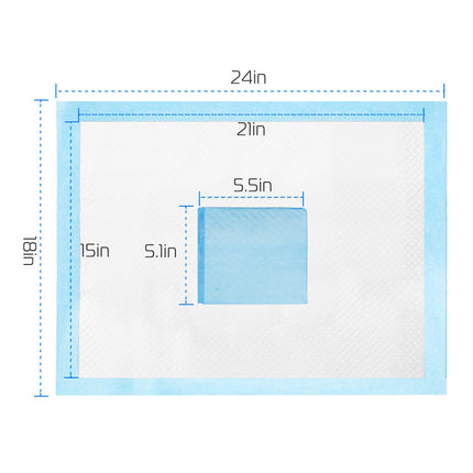 50-Pack Dog Training Pads – 24" x 18" (Medium) Puppy Pee Pads – Super Absorbent Leak-Proof Cat Wee Mats – Bulk Potty Training Set