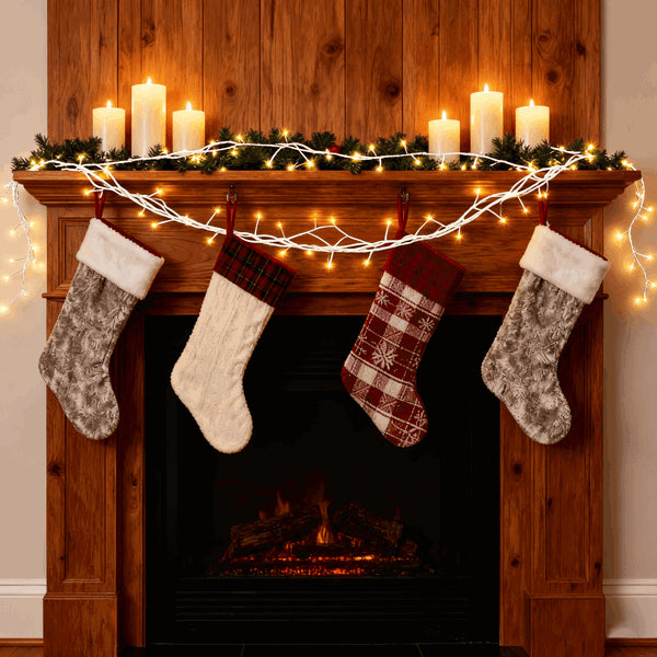 7.87ft Lighted Birch Garland – 144 LED Warm White Fairy Lights – 8 Modes with Remote & Timer – Flexible Artificial Branches for Home, Wedding & Holiday Decor
