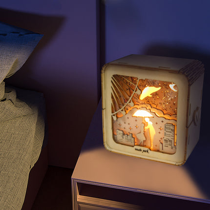 3D Wooden 'Love' Puzzle Kit – DIY Model with LED Night Light for Romantic Home Decor & Thoughtful Gifts