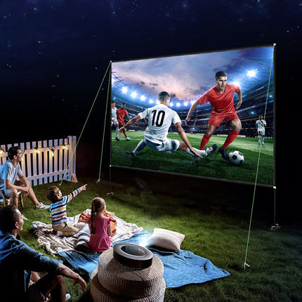 150-inch Projector Screen with Stand – 16:9 4K HD Portable Movie Screen – Wide Angle Outdoor Projection Screen with Carry Bag for Home Theater & Camping