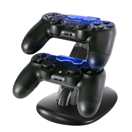 Dual PS4 Controller Charging Dock – Rapid Charger Stand for PS4 / PS4 Slim / PS4 Pro Gamepads – Dual Micro USB Station with LED Blue Indicator
