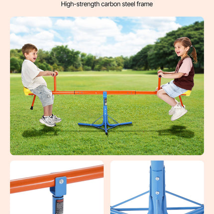 360-Degree Rotating Kids Seesaw – Swivel Teeter Totter for Backyard & Garden – 100 lbs Capacity – Durable Outdoor Play Equipment for Ages 3+