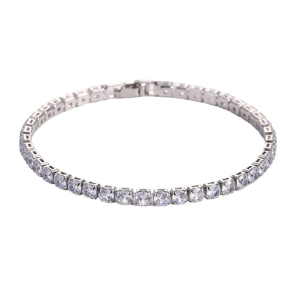 Luxury Sparkling Zircon Bracelet – Unisex Tennis Style Wristband – Detachable Extender Chain for Perfect Fit – Elegant Gift for Daily Wear & Holidays