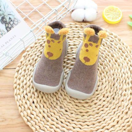 Baby Non-Slip Floor Socks – Anti-Skid Toddler Home Slippers – Cartoon Animal Soft Cotton Indoor Socks with Grips