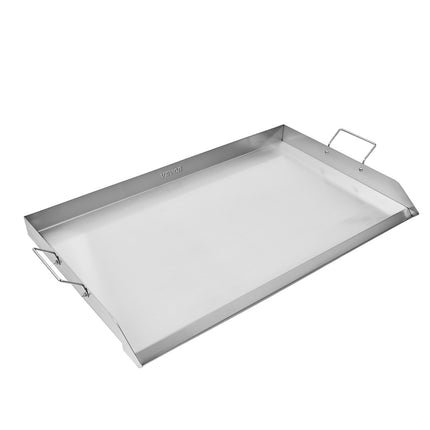 36x22" Jumbo Stainless Steel Flat Top Griddle – Universal BBQ Grill Pan for Large Events – Built-in Grease Well