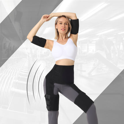 3-in-1 Neoprene Waist, Thigh & Arm Trimmer Set – High-Compression Sweat Belt – Body Shaping Sauna Suit for Weight Loss & Fitness