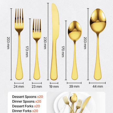 100-Piece Family Silverware Set – Service for 20 – Premium Stainless Steel Flatware Kit