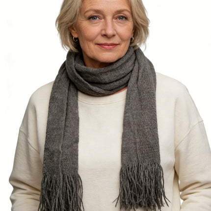 Unisex Lightweight Knit Skinny Scarf – Soft Narrow Neck Wrap for Modern Layered Outfits & Casual Styling