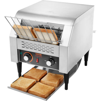 Commercial Conveyor Toaster – 300 Slices/Hour Heavy Duty Toaster – Stainless Steel Electric Bread & Bagel Toaster for Restaurants