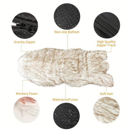 5-Inch Thick Orthopedic Memory Foam Dog Bed – Luxury Faux Fur Super Soft Pet Mat – Removable Washable Cover for Large & Medium Dogs
