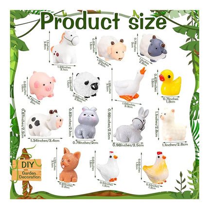24 Pcs Garden Miniature Blind Box – Mystery Resin Farm Animal Figurines – DIY Fairy Garden Decor & Micro Landscape Ornaments
