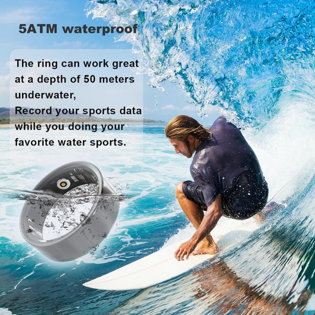 Smart Health Ring – 24/7 Fitness Tracker with Heart Rate, SpO2 & Sleep Monitor – IP68 Waterproof – No Subscription Fee – iOS & Android Compatible