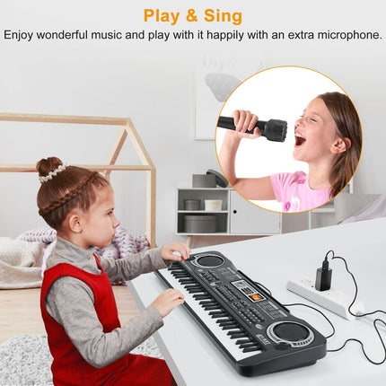 61-Key Digital Music Electronic Keyboard – Electric Piano with Microphone for Beginners – Portable Musical Instrument for Kids & Adults – Learning Mode & Recording