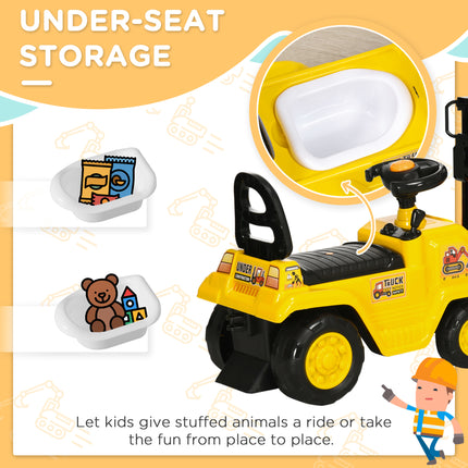 Kids' Ride-On Forklift Toy with Working Lift and Under-Seat Storage