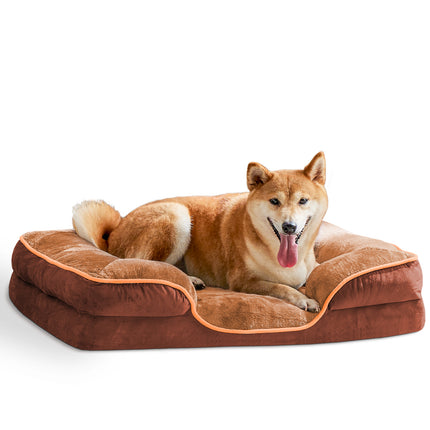 Orthopedic Memory Foam Dog Bed – Small Pet Bed with Waterproof Liner & Washable Cover – Non-Slip Calming Bed for Cats & Puppies
