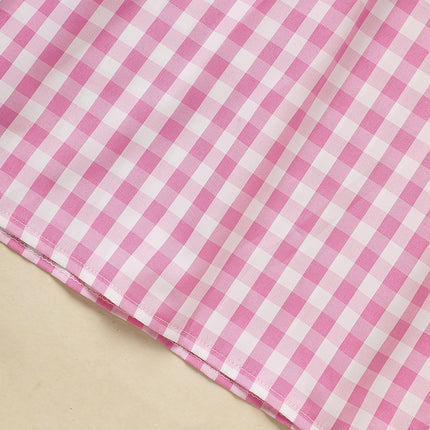Baby Girl Valentine's Day Smocked Dress – Pink Plaid Heart Embroidery Party Outfit – Ruffle Sleeve Vintage Style Holiday Dress