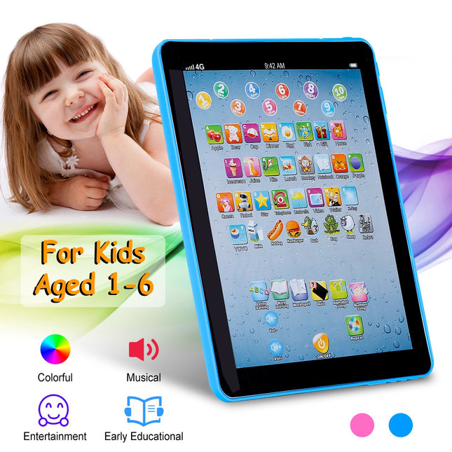 Kids Educational Learning Tablet – Interactive Touch Pad for ABCs, Numbers & Words – Preschool Study Toy with Music & Quiz Mode for Boys & Girls 1-6