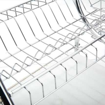 Large Capacity Double-Layer Dish Drainer – Rust-Proof Kitchen Rack for Plates, Bowls & Utensils