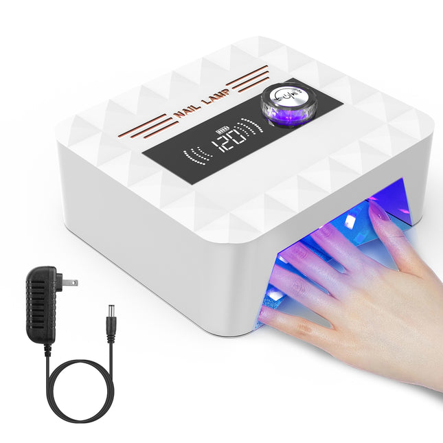 120W Cordless UV LED Nail Lamp – Rechargeable Gel Nail Dryer with 30 LED Beads – Professional Nail Curing Light for Salon & Home
