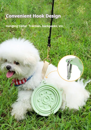 3-in-1 Collapsible Pet Travel Bowl – Foldable Slow Feeder with Strong Suction Cups – Portable Silicone Dog Bowl with Carabiner Hook